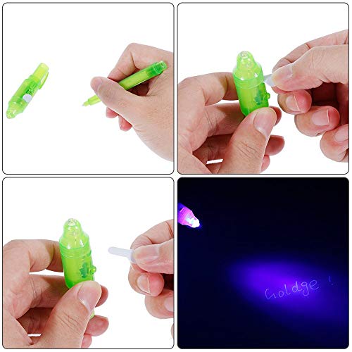 Faburo 12 Piezas Bolígrafo de Tinta Invisible, Lápiz Espía de Mensaje Secreto con Rotulador mágico de luz UV para fiestas, niños y mensaje secreto
