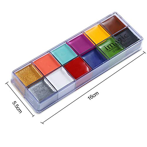 Face Body Paint Imagic Brand 12 Flash Colors Case Halloween Party Fancy Dress Tattoo Oil Painting Art Beauty (1)