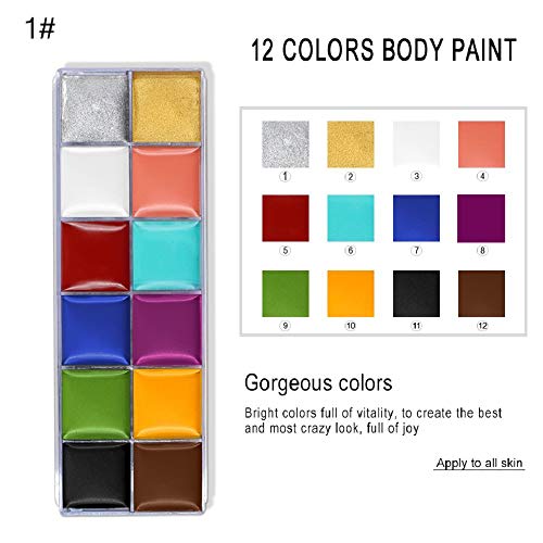 Face Body Paint Imagic Brand 12 Flash Colors Case Halloween Party Fancy Dress Tattoo Oil Painting Art Beauty (1)