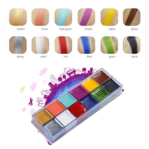 Face Body Paint Imagic Brand 12 Flash Colors Case Halloween Party Fancy Dress Tattoo Oil Painting Art Beauty (1)