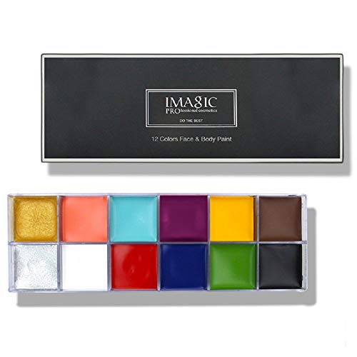 Face Body Paint Imagic Brand 12 Flash Colors Case Halloween Party Fancy Dress Tattoo Oil Painting Art Beauty (1)