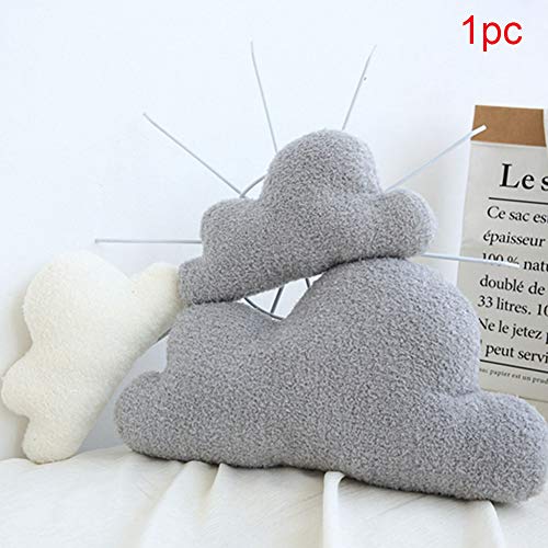 Faderr Almohada de felpa rellena en forma de nube, lindo cojín de sofá, cojín de algodón PP para decoración de sofá, cama, sala de estar, oficina, silla