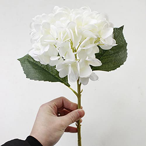 FagusHome 8 Piezas Hortensia Artificiales de Flores Artificiales con Tallos Flores Falsas para Decoración (Blanco)