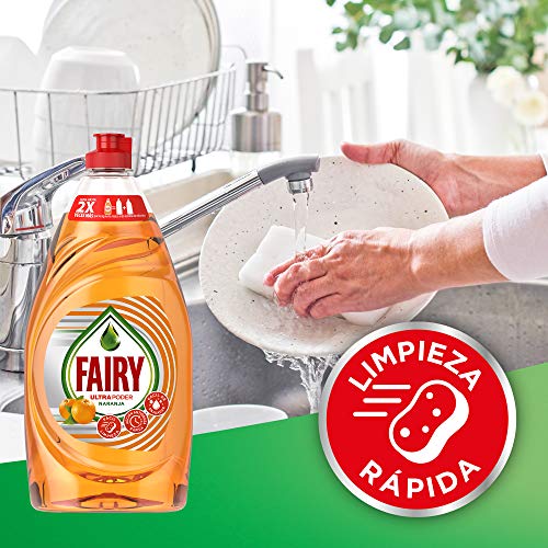 Fairy Ultra Poder Lavavajillas Líquido a Mano, 4 L (10 x 400 ml), Limpio y Fresco, Aroma Naranja, Mega Pack