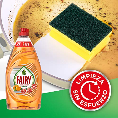 Fairy Ultra Poder Lavavajillas Líquido a Mano, 4 L (10 x 400 ml), Limpio y Fresco, Aroma Naranja, Mega Pack