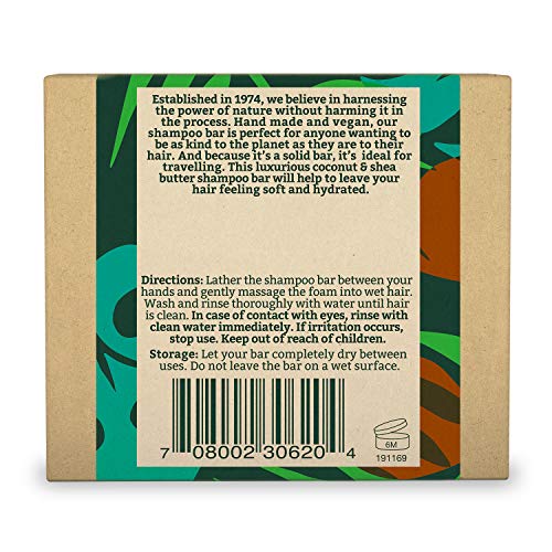 Faith In Nature Champú Solido Natural de Coco Natural y Manteca de Karité, Hidratante, Vegano y no Testado en Animales, Sin Parabenos ni Sulfatos SLS, Para Pelo Normal y Seco, 85g 85 g