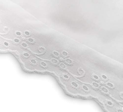 Faldón para bautizo para niños pequeños con lazo azul, 100 % algodón, fácil de poner y fácil de limpiar Weiß 74