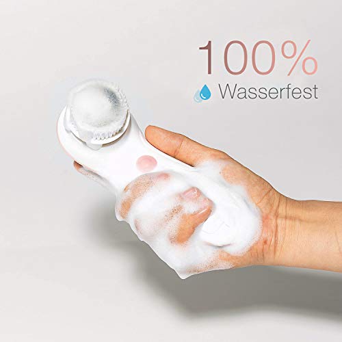 Fancii Cepillo Limpiador Facial Eléctricos con 3 Cabezales Exfoliantes, Resistente al Agua - Cepillo Limpieza Facial de Cara Spa Completo de Microdermoabrasión para Exfoliación (Rubor)