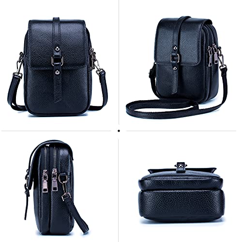 FANDARE Bolso Movil Mujer Bolso de teléfono Bolso de Hombro de Cuero Monederos Carteras Bolsos Bandolera Bolso Pequeño Bolsos de Cruzado Bandolera Crossbody Bag Azul