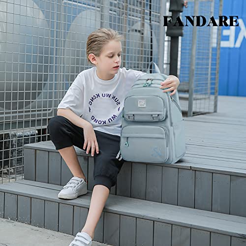 FANDARE Mochilas Infantiles Mochilas Escolares Juveniles Mochilas Escolares para niños niñas Viaje Hiking Daypacks Impermeable Nylon Azul