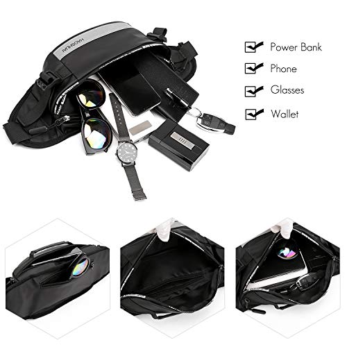 FANDARE Moda Bolso Pecho Cruzada al Hombro Cangurera Bolsa de Cintura Sling Waist Bag Bolsos Cruzados Bandoleras Mochilas Bolsas de automoción Viaje Deportes Ciclismo Montañismo Nylon Azul