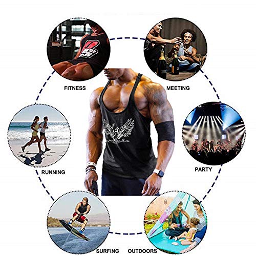 Fansu Camiseta de Tirantes para Hombres, Cómodo Transpirables Fitness Gym Muscular Absorbente Chaleco Bodybuilding Tank Top Sport Vest Culturismo (M,Blanco)