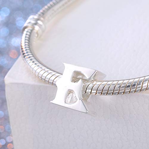 Fantasticharm fits Pandora Bracelet Breloque en forme de lettre de A à Z en argent sterling 925 compatible avec un bracelet Pandora