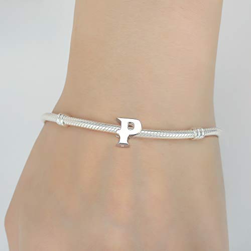 Fantasticharm fits Pandora Bracelet Breloque en forme de lettre de A à Z en argent sterling 925 compatible avec un bracelet Pandora
