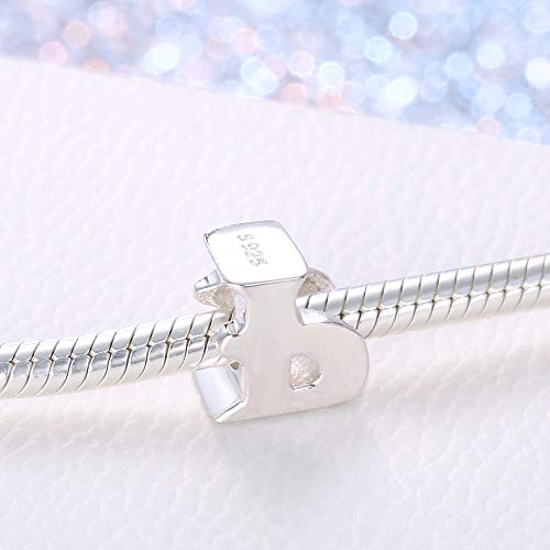 Fantasticharm fits Pandora Bracelet Breloque en forme de lettre de A à Z en argent sterling 925 compatible avec un bracelet Pandora