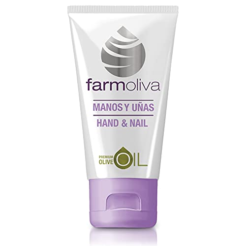FARMOLIVA Crema de Manos y Uñas - 50 ml - Elaborada con Aceite de Oliva Premium - Antioxidantes y Vitaminas A, E y K - Crema de Manos para Grietas - Cosmética Natural - Fabricada en España