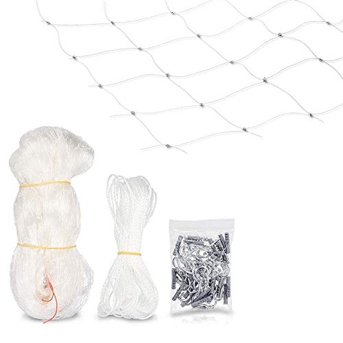 FayTun Red de Seguridad para Gatos, Transparente para balcón, protección de Gato, Red antiescape, Valla de Seguridad para balcón, Ventana y terraza, sin perforación (1.5 * 2m)