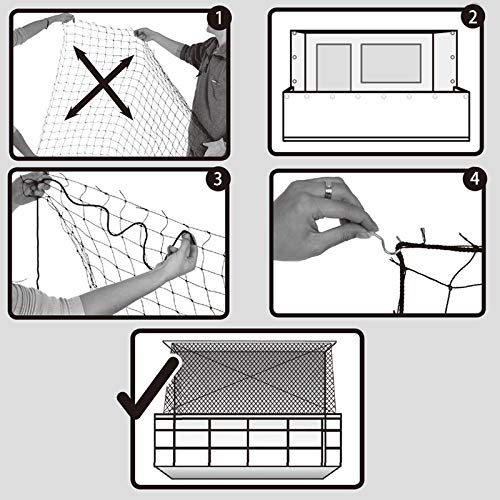 FayTun Red de Seguridad para Gatos, Transparente para balcón, protección de Gato, Red antiescape, Valla de Seguridad para balcón, Ventana y terraza, sin perforación (1.5 * 2m)