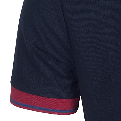 FCB FC Barcelona - Polo Oficial para Hombre - con el Escudo del Club - Azul Marino - Azul Marino - Large