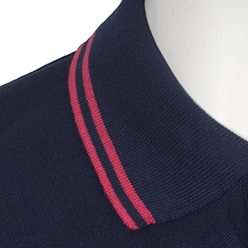 FCB FC Barcelona - Polo Oficial para Hombre - con el Escudo del Club - Azul Marino - Azul Marino - Large