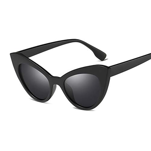 FDNFG Sexy Gato Ojo Gafas de Sol Mujeres Lujo Marca diseñador Vintage Grueso Marco Retro Sol Gafas Femenino Moda Gafas Gafas de Sol (Lenses Color : Black Gray)