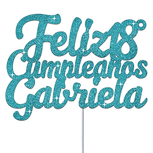 Feliz Cumpleaños Personalizado Cualquier Nombre Y Cualquier Edad Glitter Adorno De Pastel Cake Topper