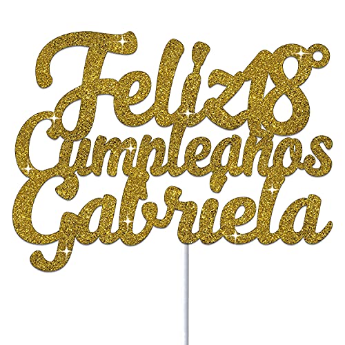 Feliz Cumpleaños Personalizado Cualquier Nombre Y Cualquier Edad Glitter Adorno De Pastel Cake Topper