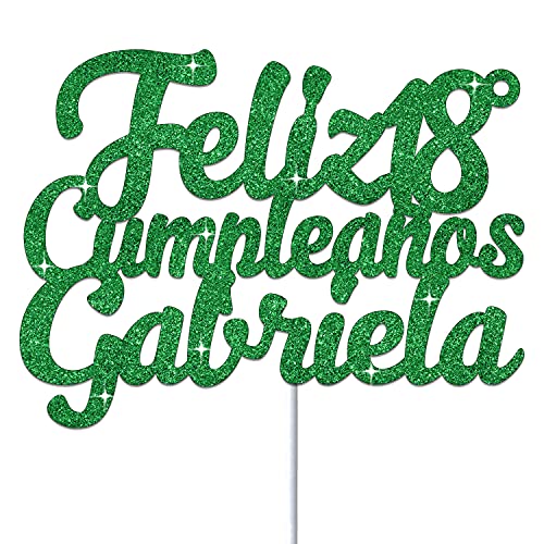 Feliz Cumpleaños Personalizado Cualquier Nombre Y Cualquier Edad Glitter Adorno De Pastel Cake Topper