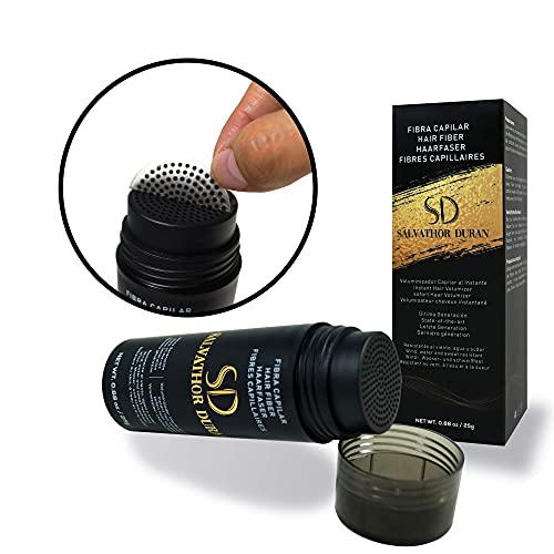 Fibras Capilares Salvathor Duran 25 g - Pack 3 Unidades (Fibra Capilar + Aplicador + Peine) (Negro)