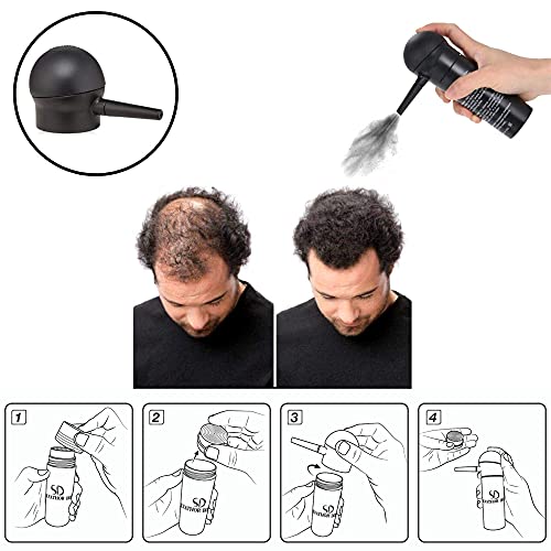 Fibras Capilares Salvathor Duran 25 g - Pack 3 Unidades (Fibra Capilar + Aplicador + Peine) (Negro)
