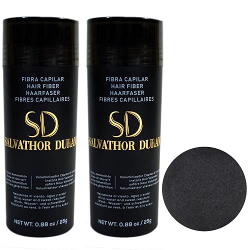 Fibras Capilares Salvathor Duran 25g x2 - Pack Dos Unidades - Hair Fiber Duo (50 gr. Total) (Negro)