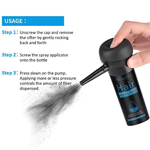 Fibras para la construcción de cabello, Polvo para el cabello de fibra de calidad profesional, Los mejores productos para espesar el cabello (Marrón medio)