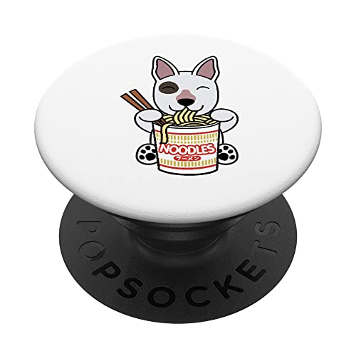 Fideos Ramen Instantáneos Perro Bull Terrier Inglés PopSockets PopGrip Intercambiable