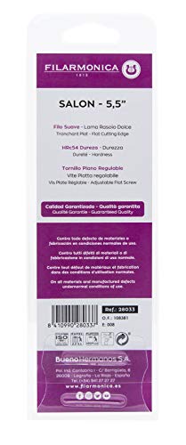 Filarmonica Tijeras de peluquería profesional tijera peluquero de acero inoxidable de corte de salón para corte de cabello de uso doméstico con tornillo plano regulable y dedal extraíble 5,5”