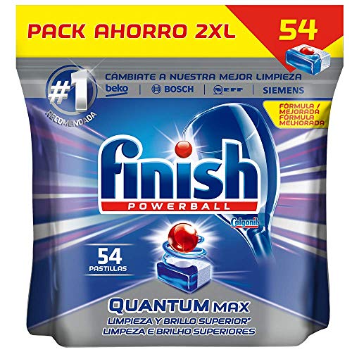 Finish Powerball Quantum Max - Pastillas para el lavavajillas - formato 54 unidades