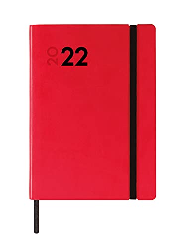 Finocam - Agenda 2022 1 Día Página, de Enero 2022 a Diciembre 2022 (12 meses) Y4 - 120x170 mm Dynamic Mara Rojo Español