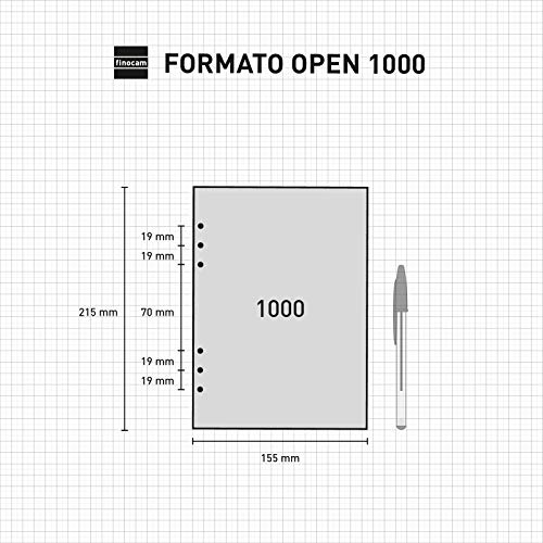Finocam - Recambio Anual 2022 1 Día Página, de Enero 2022 a Diciembre 2022 (12 meses) 1000 - 155x215 mm Open Español