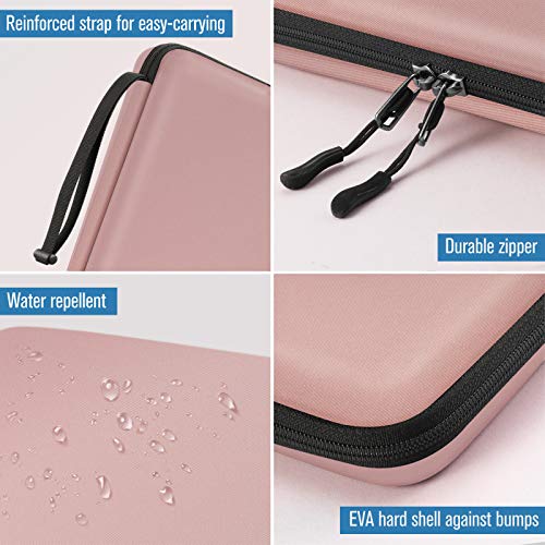 FINPAC Funda de Tablet 11", Portafolio Bolsa Organizado con Correa de Mano para iPad 10.2" 2019-2021/10.9" iPad Air 4/10.5" iPad Air 3/11" iPad Pro/iPad 9.7, Huawei T5/T3/M5, Surface Go, Rosa