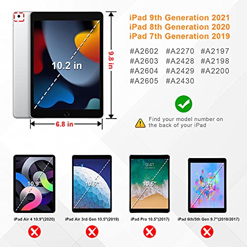 Fintie Funda Compatible con iPad 10,2" 2021/2020/2019 (9.ª, 8.ª y 7.ª Generación) - Trasera Transparente Mate Carcasa Ligera con Soporte y Auto-Reposo/Activación, Mármol