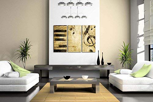First Wall Art Nota Y Piano Llaves En los PapelPintura de la Pintura de la Pared La impresión de la Imagen en la Lona Música Fotos de la Obra para la Decoración Moderna del Ministerio del Interior