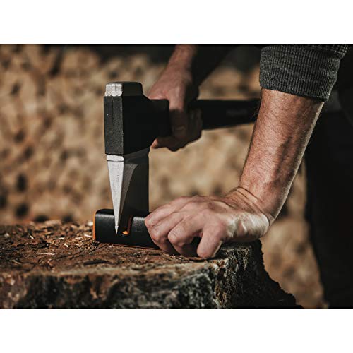 Fiskars Hacha, 2,4 kg, Estuche incluido, Longitud: 77 cm, Negro/Naranja, X25–XL, 1015643