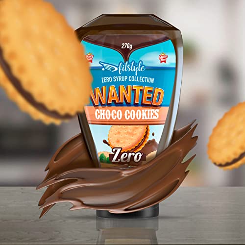 FITstyle Sirope sin azúcar y sin grasa de Chocolate con Galleta | Topping sin calorias: menos de 4 kcal por ración | Apto para keto | Sin maltitol