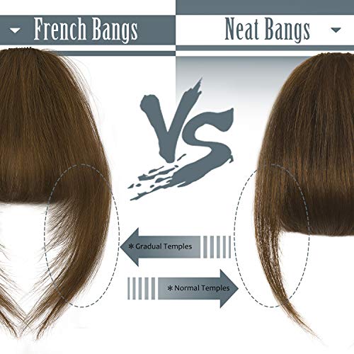 Flequillos Postizos, BARSDAR 100% pelo Natural Humano Flequillo Clip en Flequillo Francés Flequillo fino Limpio con Patillas Clip en Flequillo Cabello Real para Mujeres Color Natural miel rubia