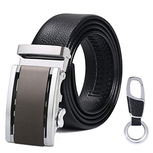 flintronic Cinturón Cuero Hombre, Cinturones Piel con Hebilla Automática, Sencillo y Clásico Perfecto Regalo