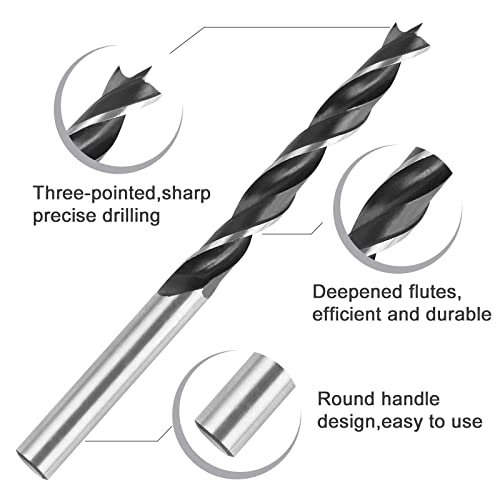 Flintronic® Fresas Set, 5 Pcs Juego de Brocas de Posicionamiento Ajustable (15~35 Mm)+ 3 Broca para Madera EstáNdar (6~12 Mm)