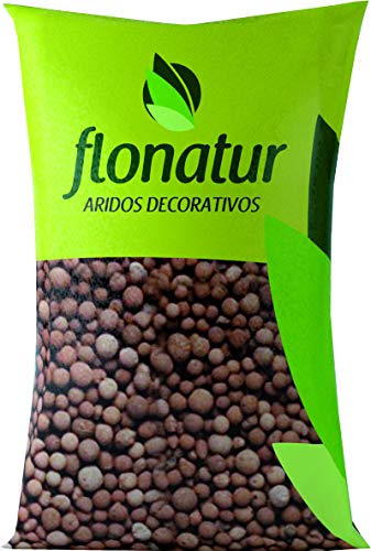 flonatur. Arlita para Drenaje de macetas y Jardines. Arcilla expandida en Forma de Bolas. Mantiene mas Tiempo la Tierra húmeda (Saco 20 litros)