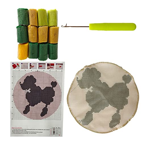 Flor Kit de alfombra de ganchillo Latch Alfombra de Gancho Patrón Bordado Decoración para El Hogar diseño de lona impresa manualidades cojín de ganchillo juego ( Color : F , Size : 61*87 cm )