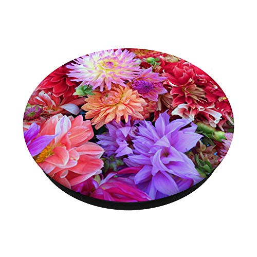 Floral de Dalias en Lavandas y Rosas - PopSockets PopGrip Intercambiable
