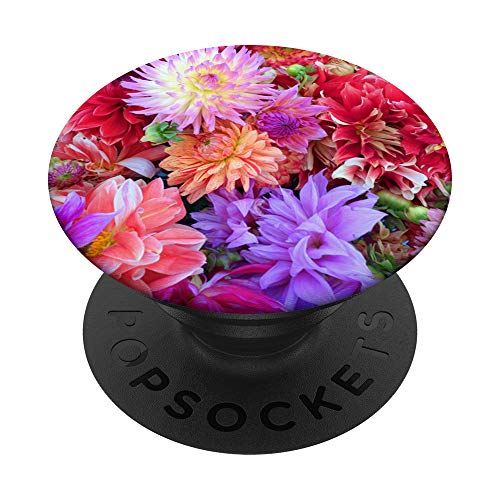 Floral de Dalias en Lavandas y Rosas - PopSockets PopGrip Intercambiable