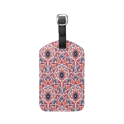 Floral Flor Etnico Oriental Viaje Etiqueta del Equipaje con la Tarjeta de la ID del Nombre Etiquetas de la Maleta para Niños Niñas(3PACK)